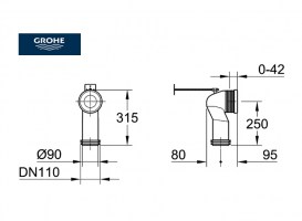 MEDIDAS CONECTOR SALIDA WC VERTICAL GROHE